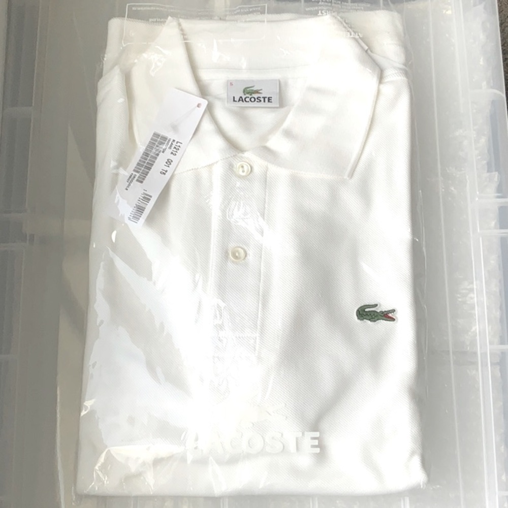 Lacoste White Polo Shirt Classic Piqué Design Men’s Medium/Large Short Sleeve - Picture 5 of 7